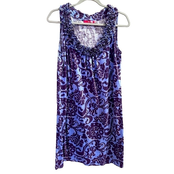 Boden 100% Cotton Purple Paisley Dress Size 8 - Picture 1 of 4